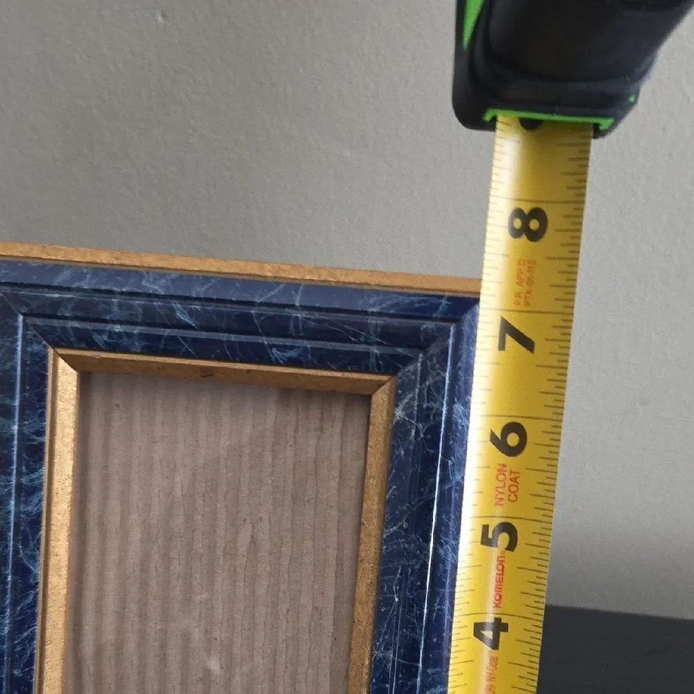 Elegant Blue and Gold Picture Frame